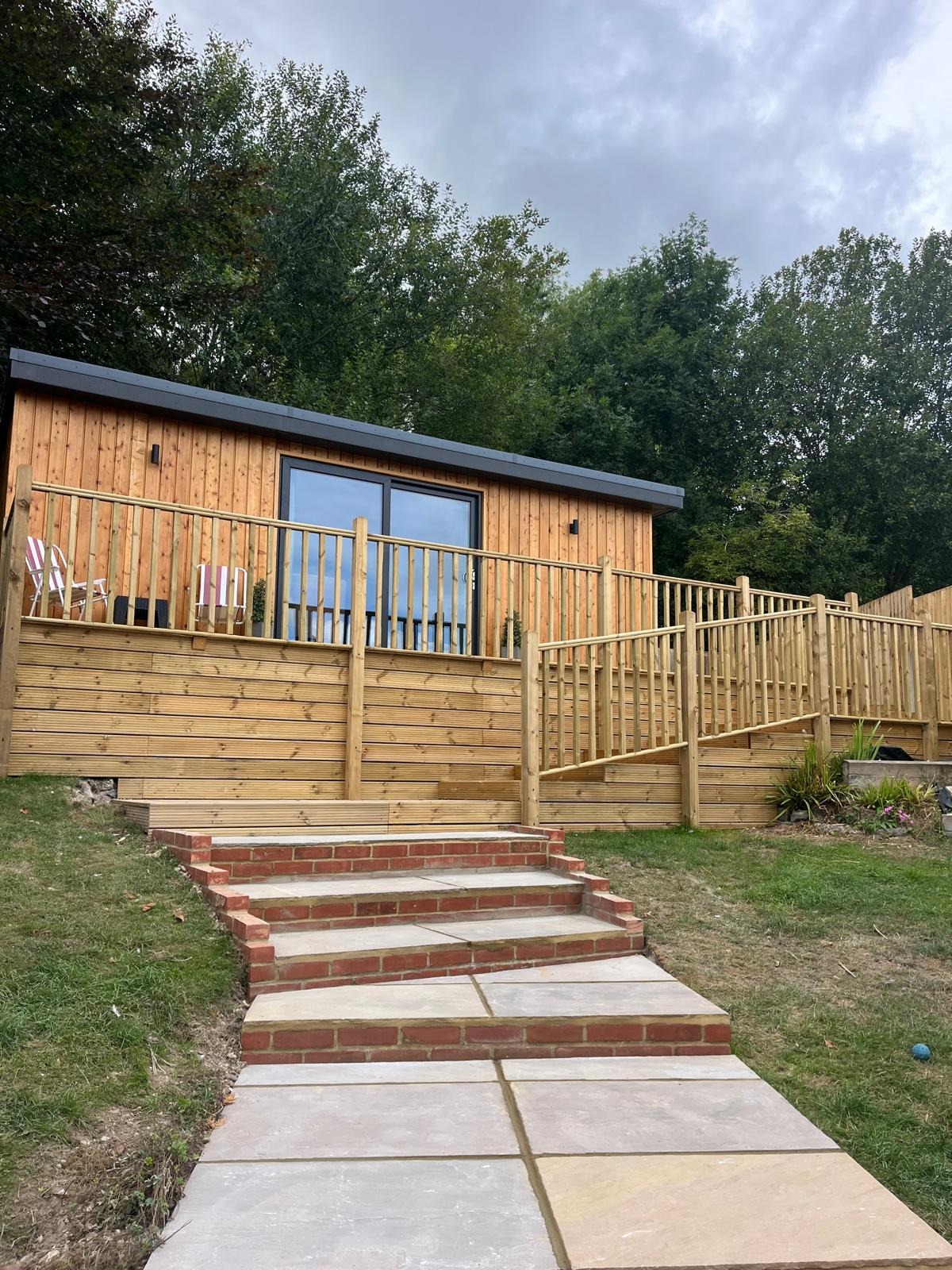 Completed timber decking in Kent